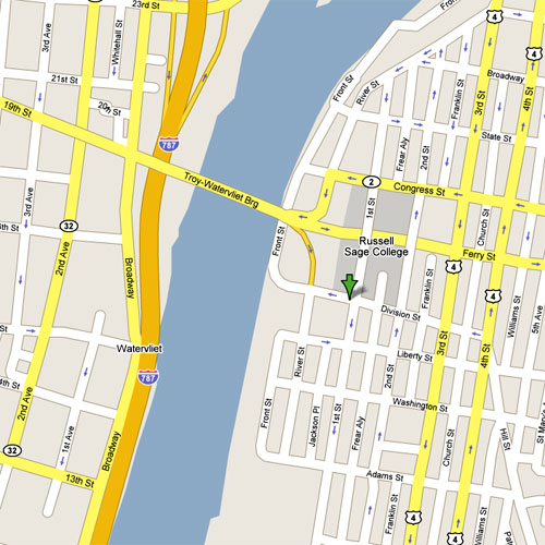 Map to the Schacht Fine Arts Center